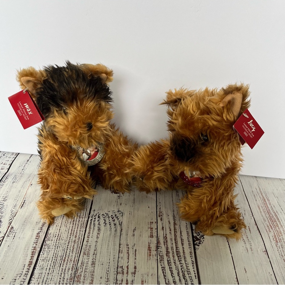 Victoria's Secret Limited Edition Max & Lucy Yorkshire Terrier plush Dogs NWT